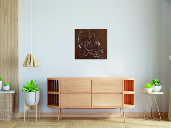 Tableau décoratif Boudha - rouille