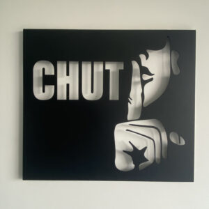 Tableau décoratif Chut – noir