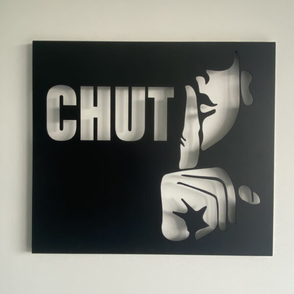 Tableau décoratif Chut - noir