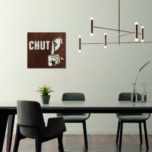Tableau décoratif Chut – rouille