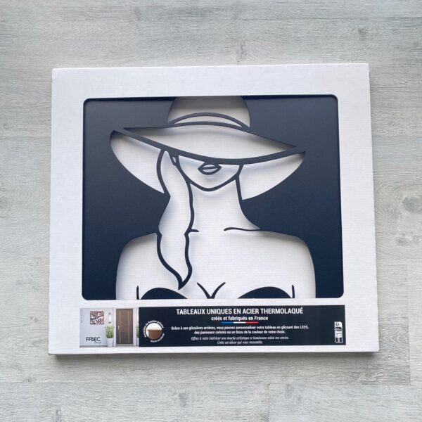 Tableau décoratif Dame au chapeau - noir – Image 4