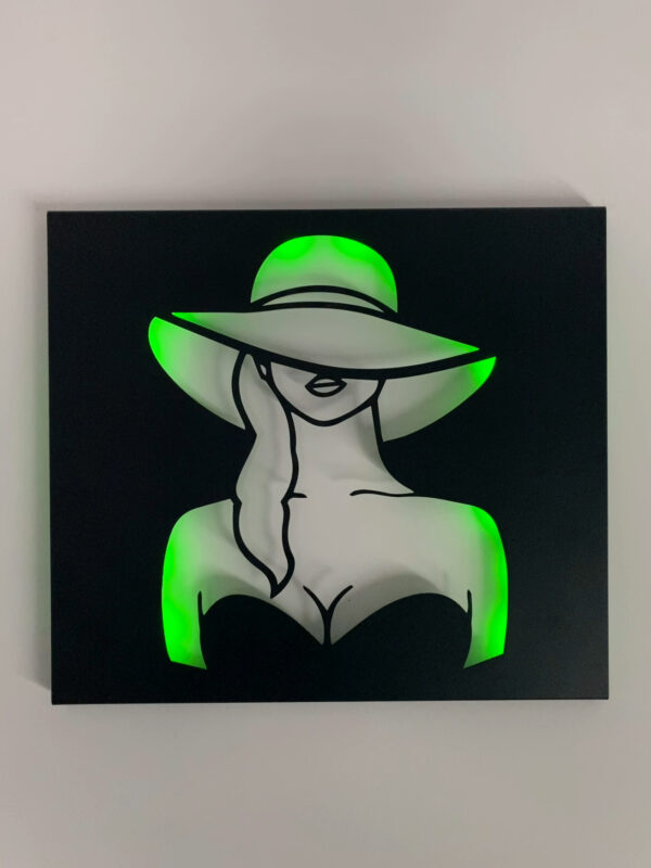 Tableau décoratif Dame au chapeau - noir – Image 3