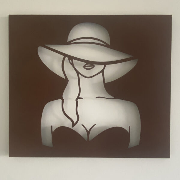 Tableau décoratif Dame au chapeau - rouille – Image 2