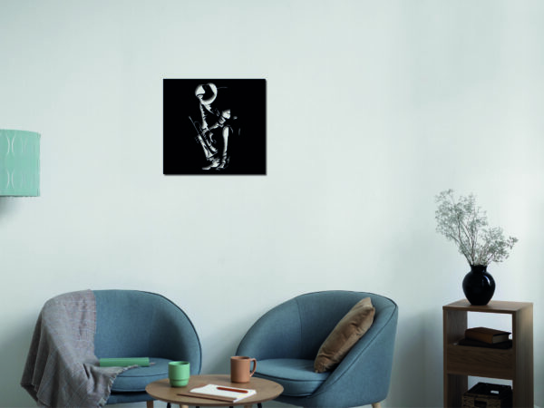 Tableau décoratif Trompettiste - noir – Image 2