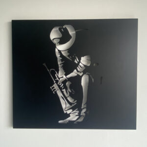 Tableau décoratif Trompettiste – noir