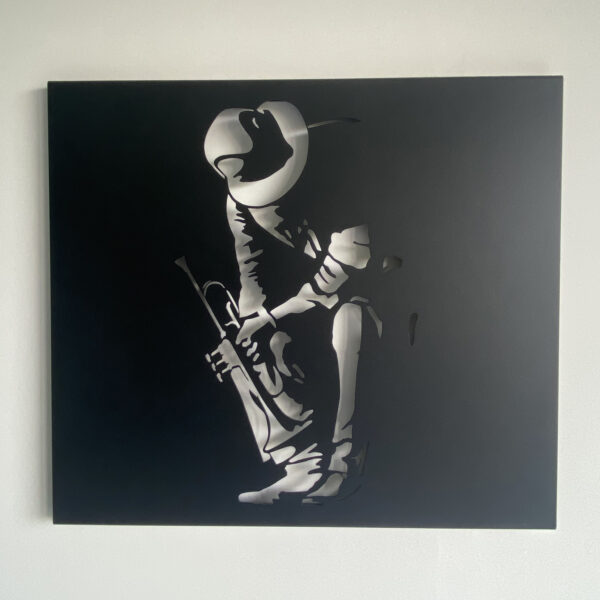 Tableau décoratif Trompettiste - noir